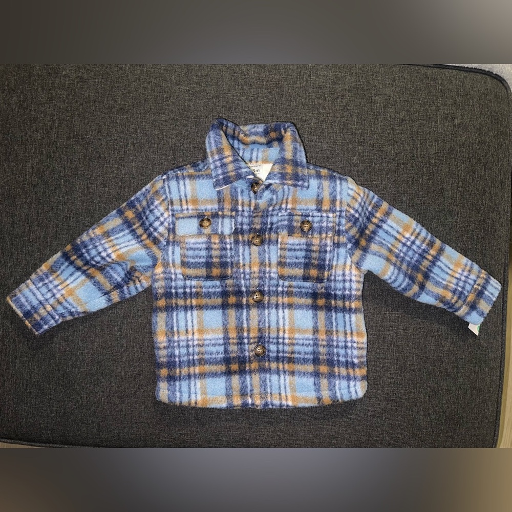 Carter's Blue and Brown Plaid Shirt Jacket